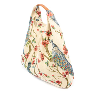 Banzi borsa Shopper in cotone, con manico in pelle. Design esclusivo.