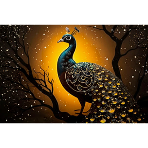 STAMPA DECORATA SU TELA LACCATA C/CORNICE 
PEACOCK CM 70X4
X100