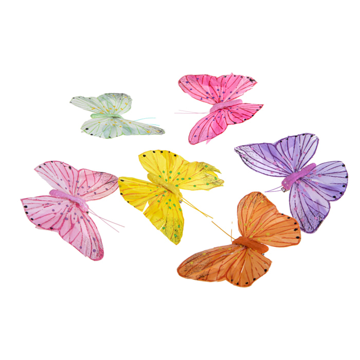 Farfalle 12 Pezzi Clip 10 Cm - Pezzi 3 - 42,5X3,5X9,5cm - Colore: Altro - Bianchi Dino - Articoli Primaverili E Pasquali