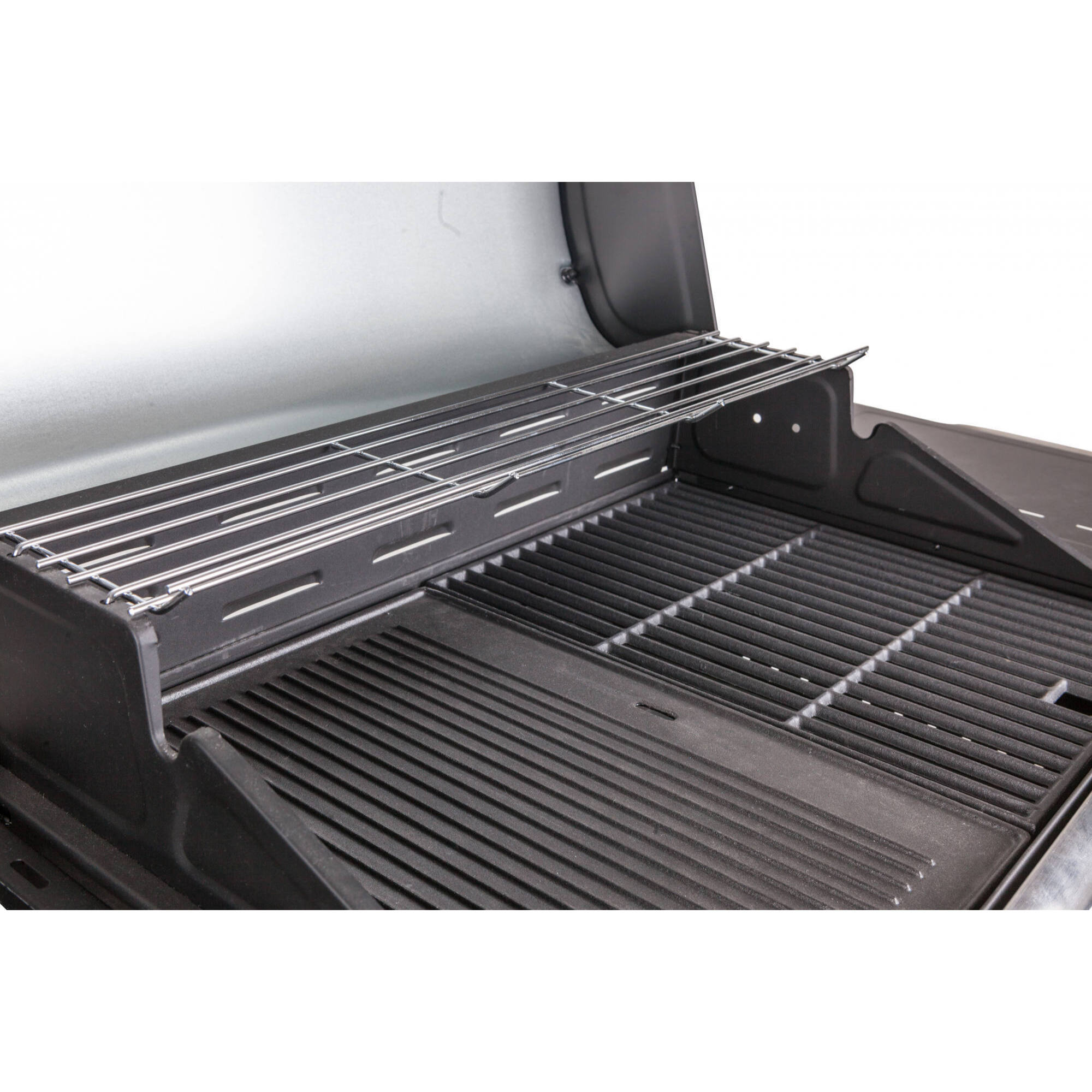 Barbecue a gas 4 bruciatori +1 in acciaio inox, colore nero, cm 136 x 56 x h106