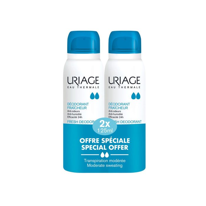 Déodorant - Duo Déodorant Fraîcheur Anti-odeurs Anti-Humidité efficacité 24h 2x125ml