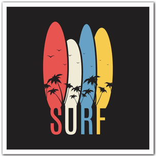 Affiche retro passion surf Affiche seule