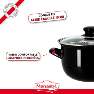 Friteuse en acier émaillé noir 26cm