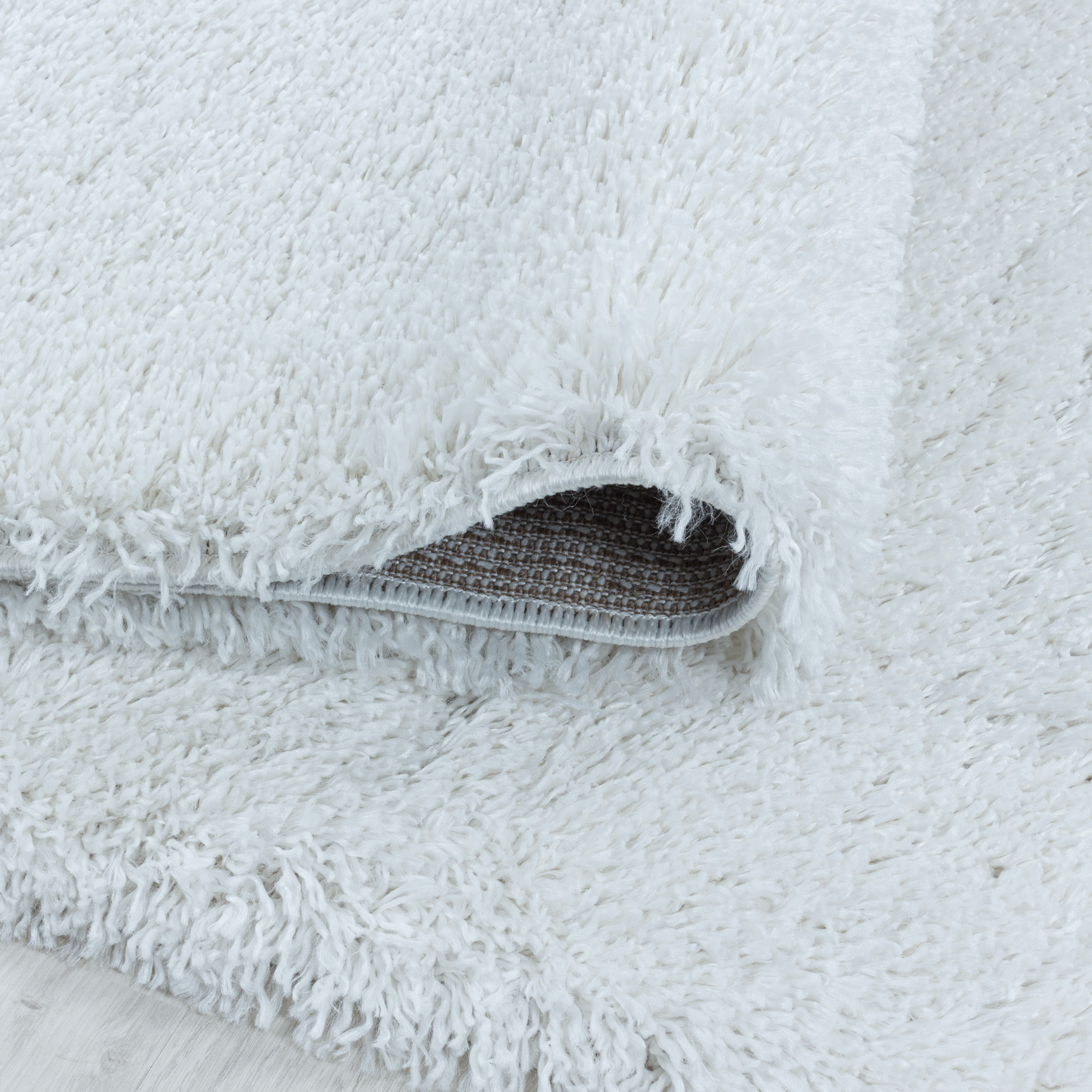 FLUFFY - Tapis shaggy uni à poils longs Blanc