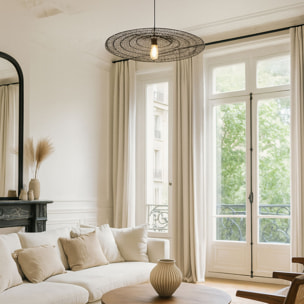 Suspension en métal noir crocheté à la main 80cm IRAWA