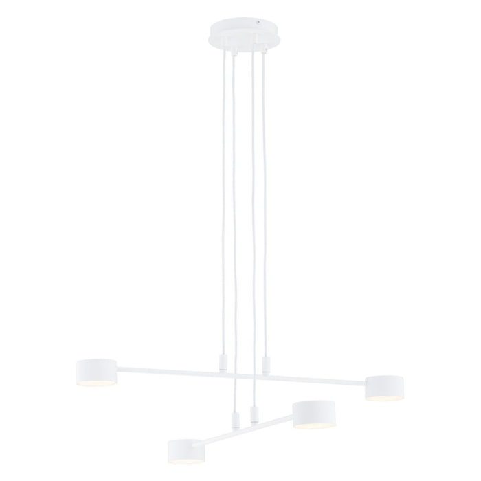 Lampada a sospensione Modus in acciaio bianco