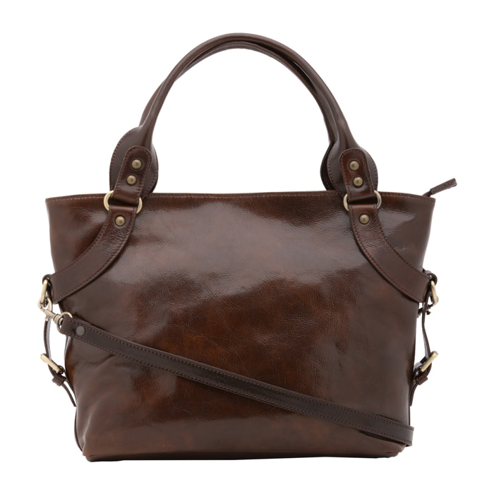 Borsa a mano  da donna In Vera pelle Made in Italy 43x28x12 cm