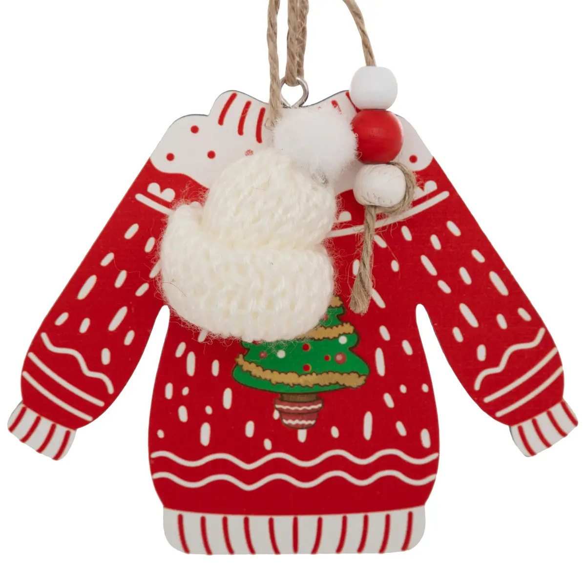 Lot de 2 sujets pull de Noël bois H.12cm