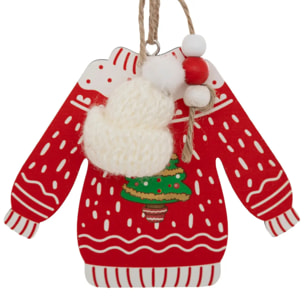 Lot de 2 sujets pull de Noël bois H.12cm