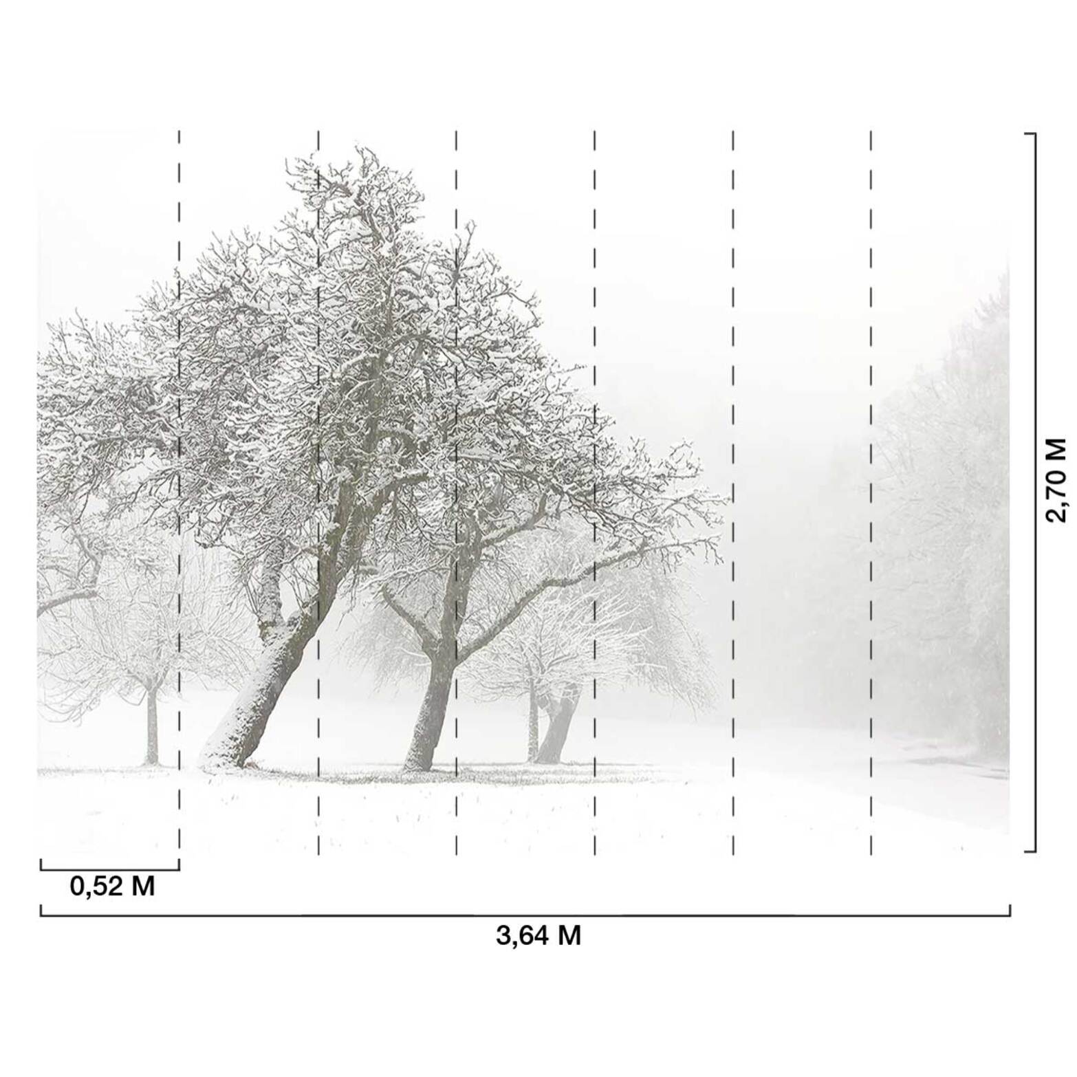 Papier peint panoramique L'hiver arrive  Intissé