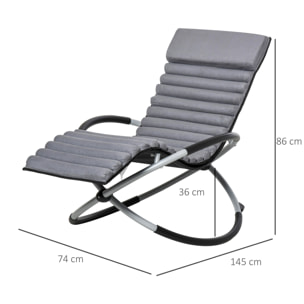 Chaise longue à bascule pliable rocking chair design contemporain
