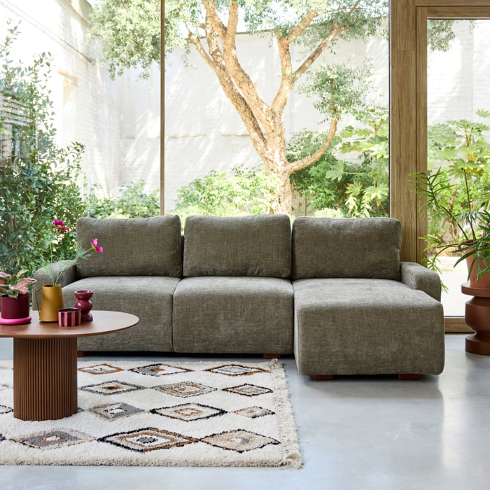 Canapé d'angle droit 3 places tissu  DANY