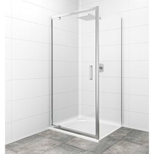 Porte de douche 100x195 cm, verre transparent Easyclean (SIKOTEXP100CRT)