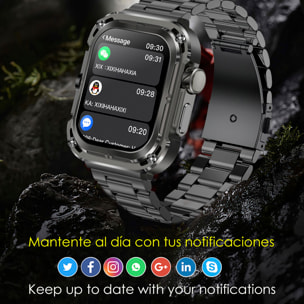 Smartwatch Z85 Max con schermo da 2", triplo cinturino. Monitor sanitari, ECG, pressione sanguigna. Modalità sport, chiamate BT.