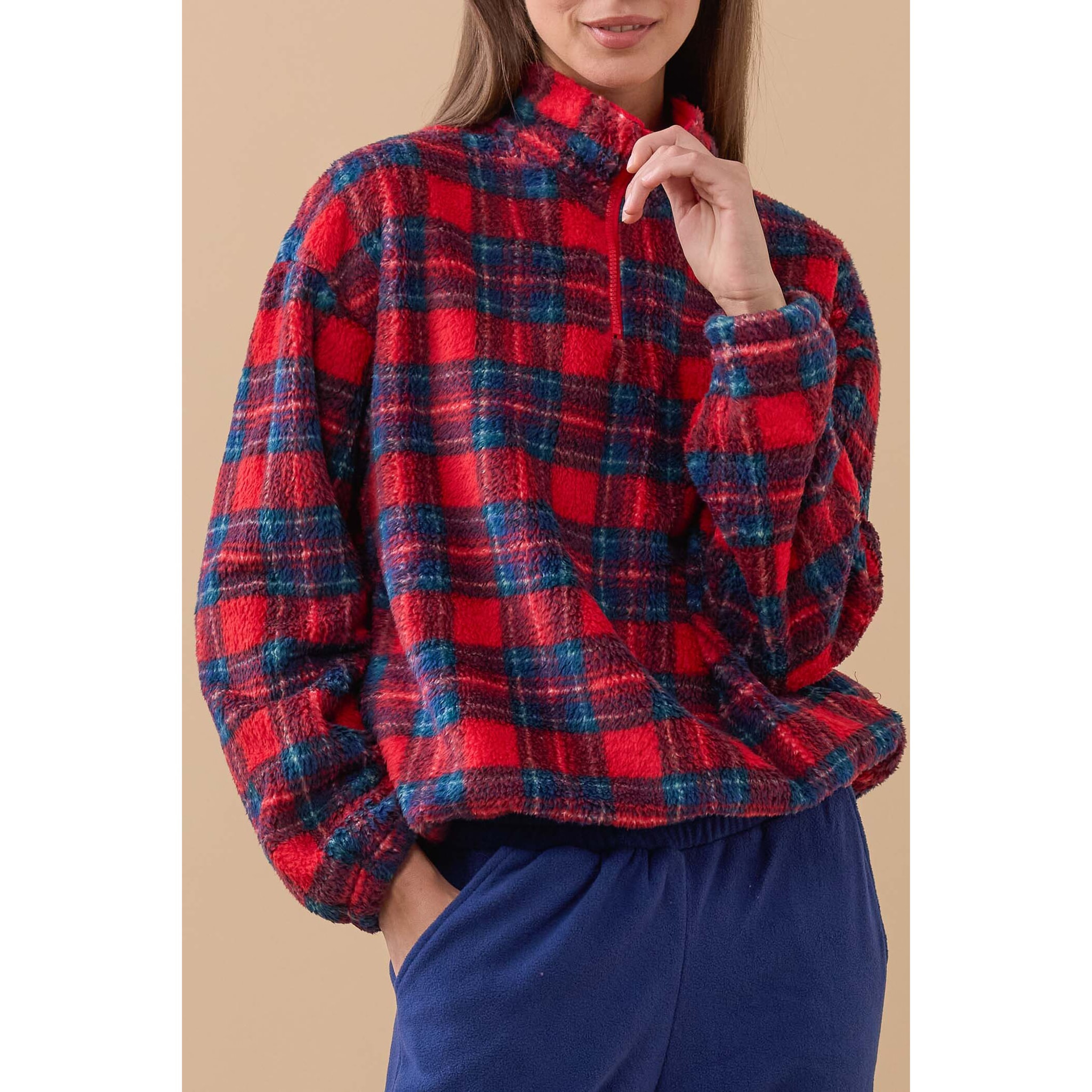 Pigiama donna trish red in eco pelliccia Noidinotte