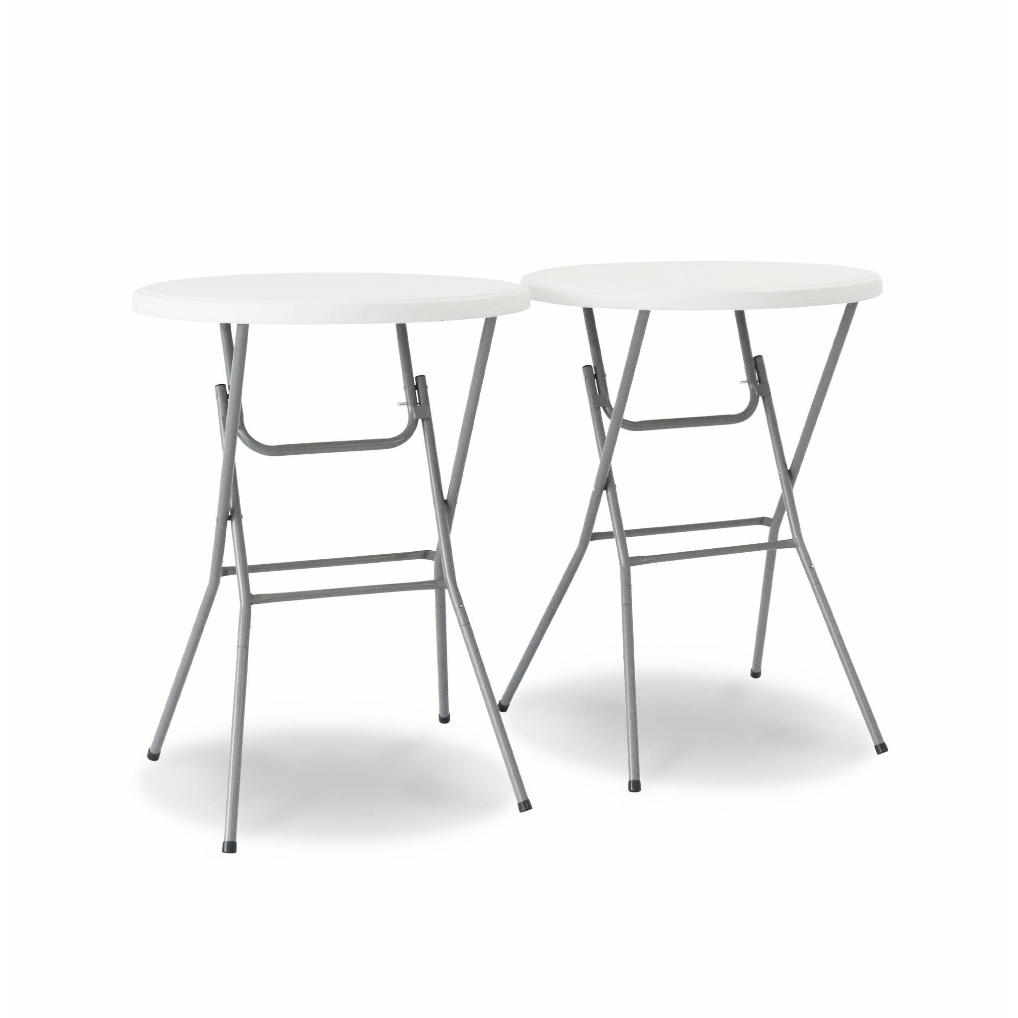 Lot de 2 tables hautes de réception – GALA – Mange debout. pliables. Ø80cm x 110cm