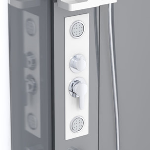 Projet 90x90 cm set cabine de douche carrée en verre sécurit avec receveur, système de douche et profilés (SATPROBOXQ90CRT)