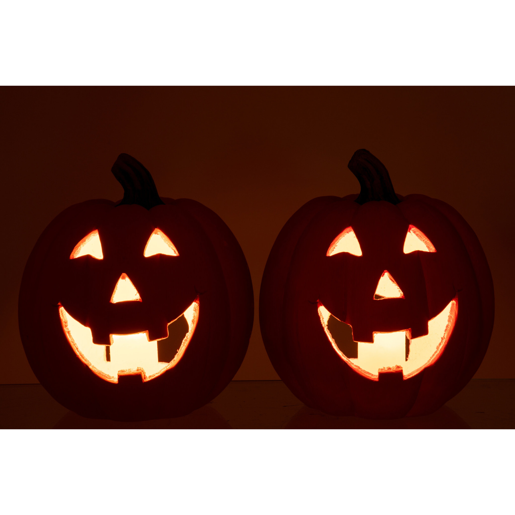 J-Line décoration Citrouille - céramique - orange - 2 pcs