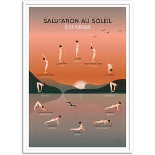 Affiche - Yoga Salutation au soleil - Frog Posters