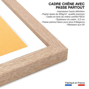 Affiche cuisine bonbon à l'orange Affiche + cadre en bois - Chêne