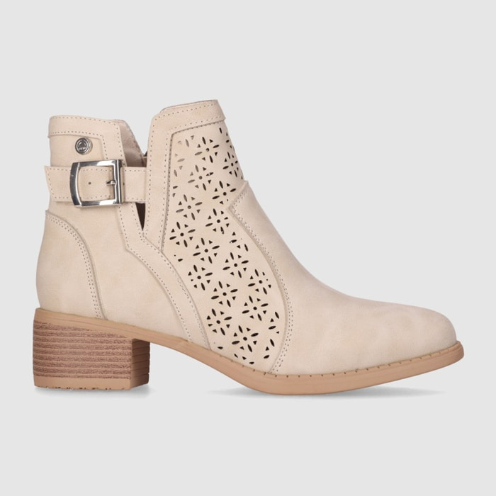 Botines - Beig - Tacón: 3 cm