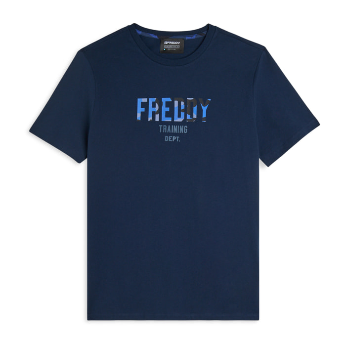 T-shirt comfort fit con maxi logo camouflage