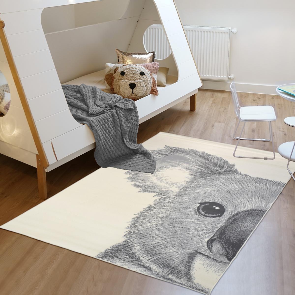 Tapis enfant tissé motif animaux GIRA