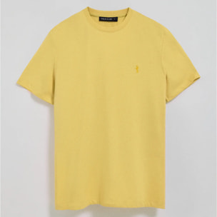 Camiseta amarilla básica de cuello redondo y bordado Rigby Best