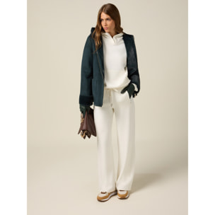 Oltre - Joggers palazzo soft touch - Blanco