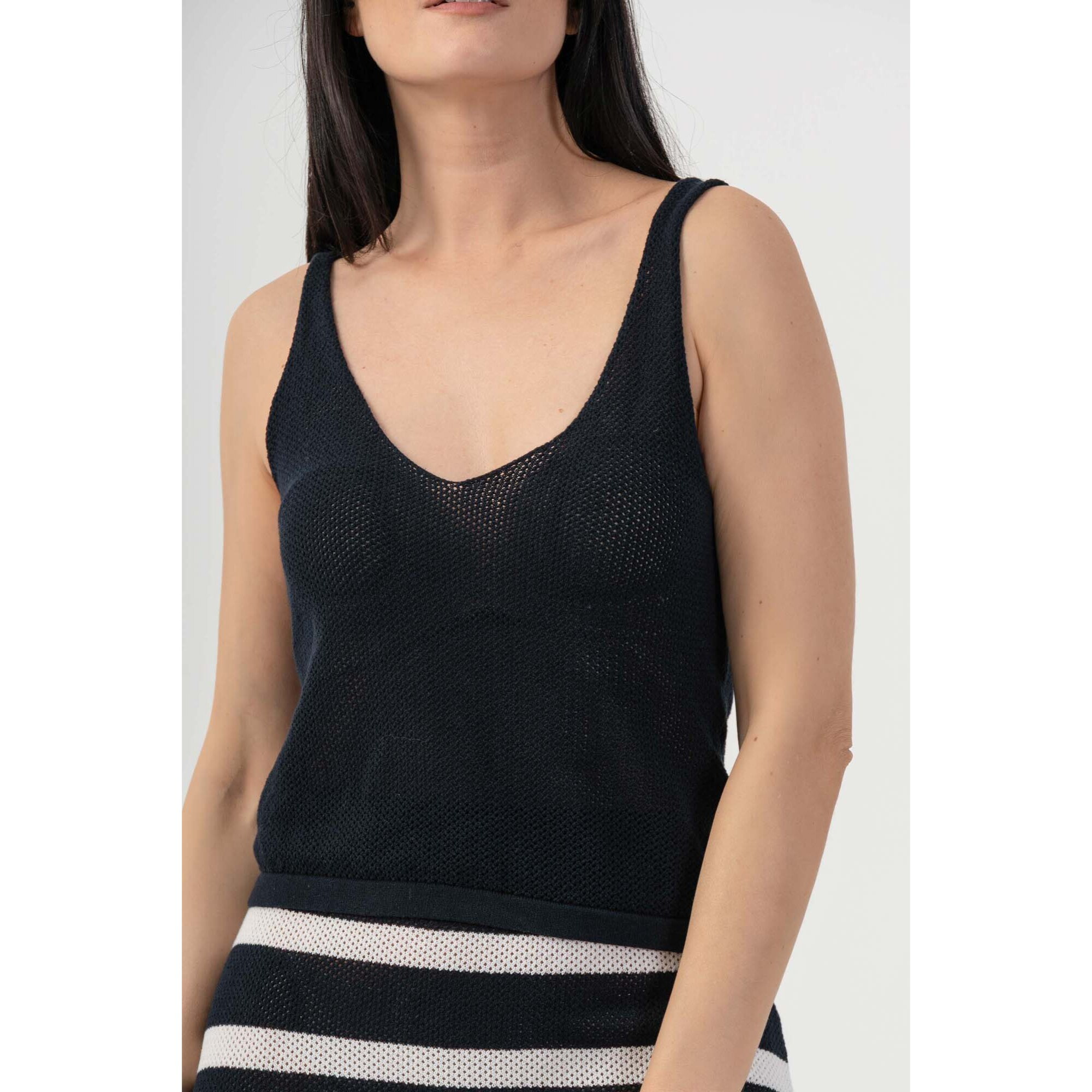 Kocca - Top in cotone con scollo a V Donna