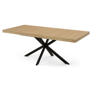 Table à manger extensible Spider 160-200cm bois noir avec rangement
