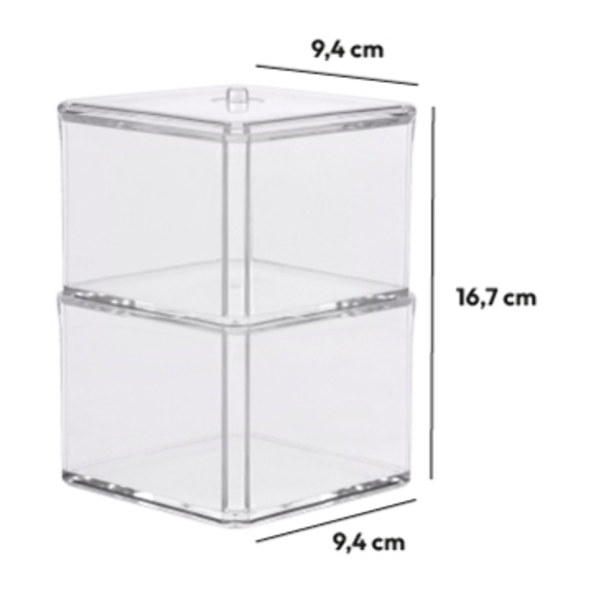 2 boîtes à cotons Transparent Selena