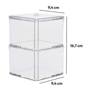 2 boîtes à cotons Transparent Selena