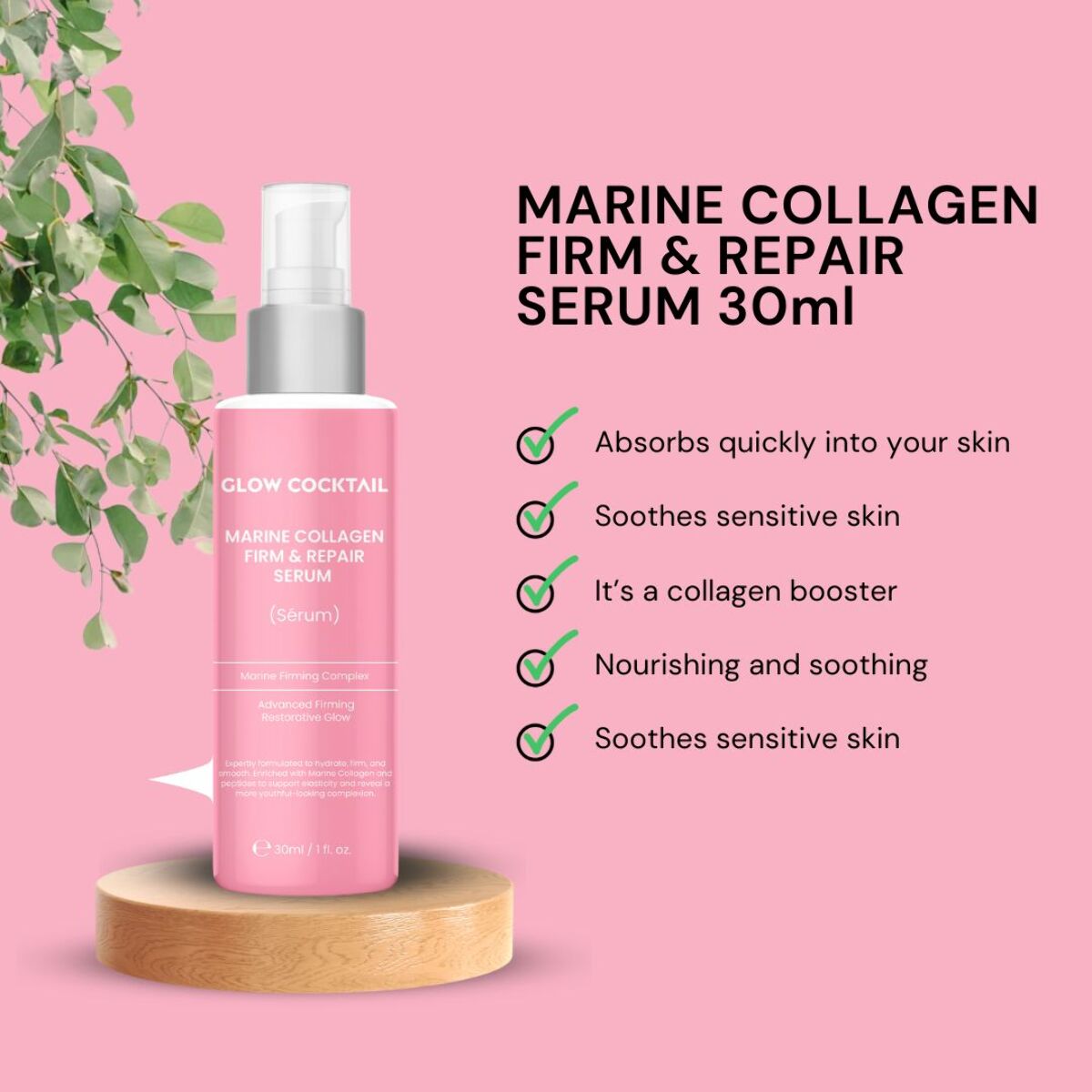 Suero Reafirmante Y Reparador De Colágeno Marino 30 ml