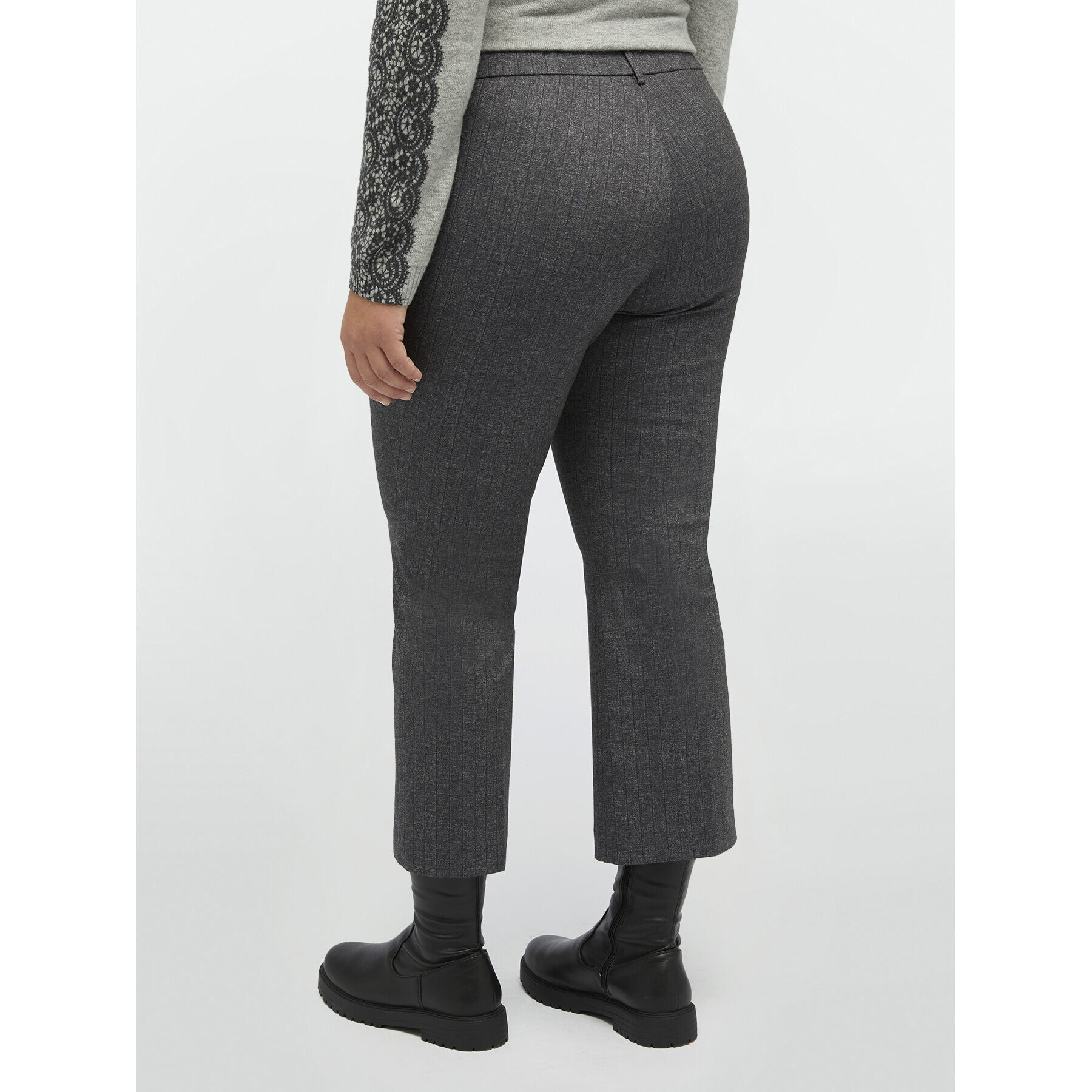 Fiorella Rubino - Pantaloni kick flare rigati - Grigio