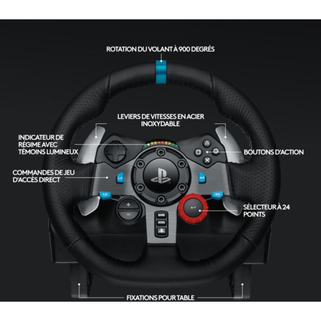 Volant + Pédalier LOGITECH G29 Driving Force PS5/PS4/PS3/PC
