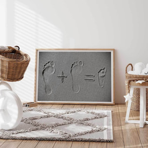 Affiche enfant faire part  Affiche + cadre en bois - Chêne