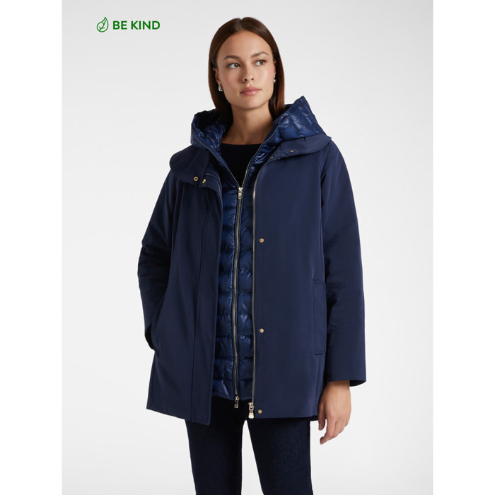 Elena Mirò - Parka scomponibile in nylon riciclato - Blu