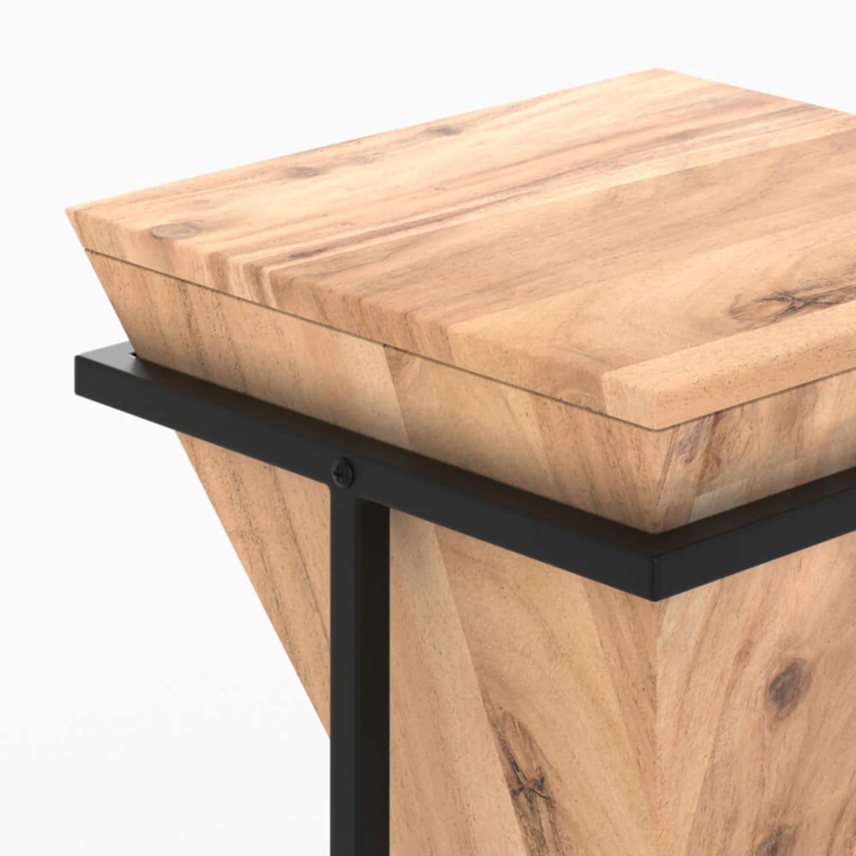 Petite sellette en bois d'acacia et métal - Shanghai