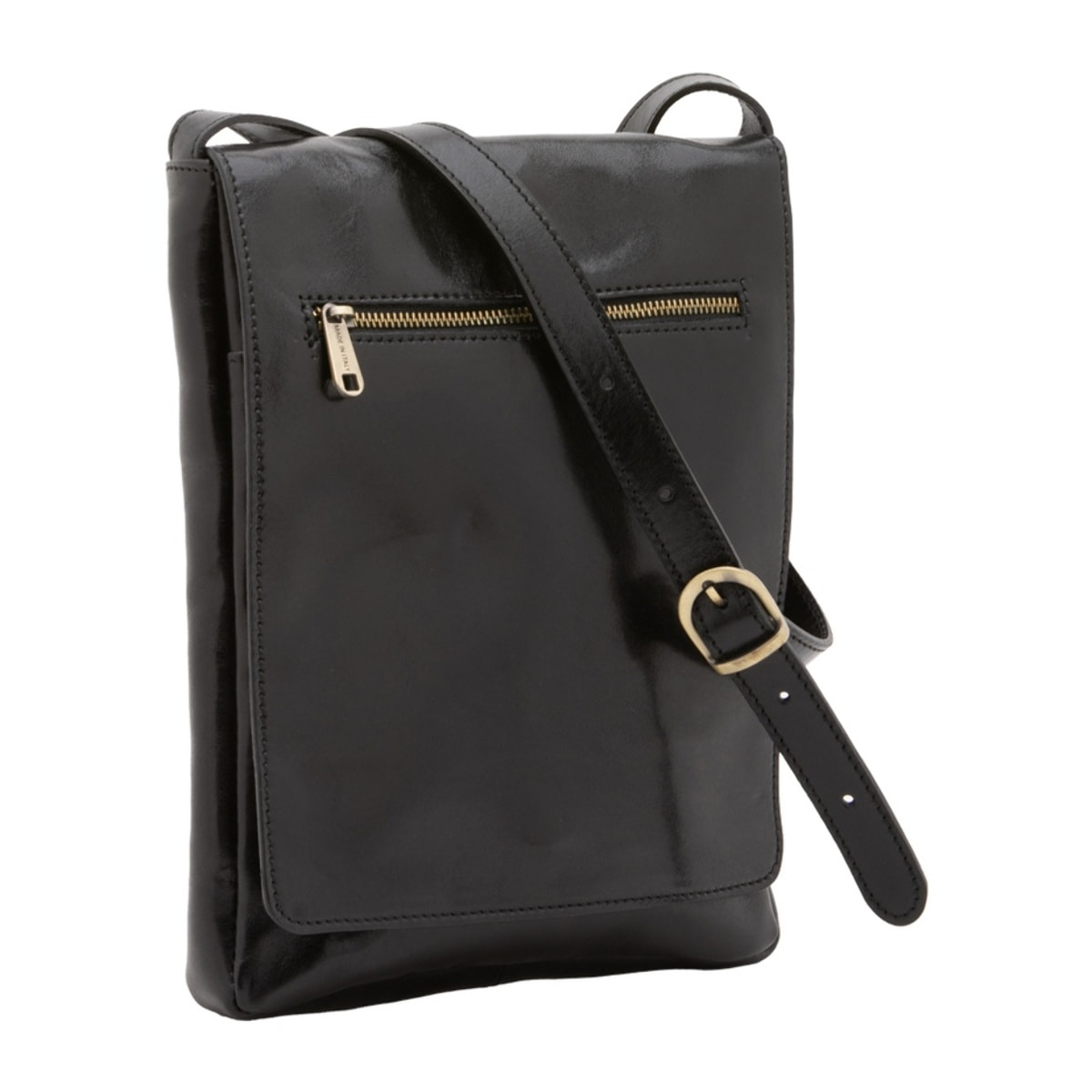 Borsa a tracolla uomo Made in Italy - Modello Aether Prime - Vera pelle - 24.0 x 30.0 x 4.0 cm