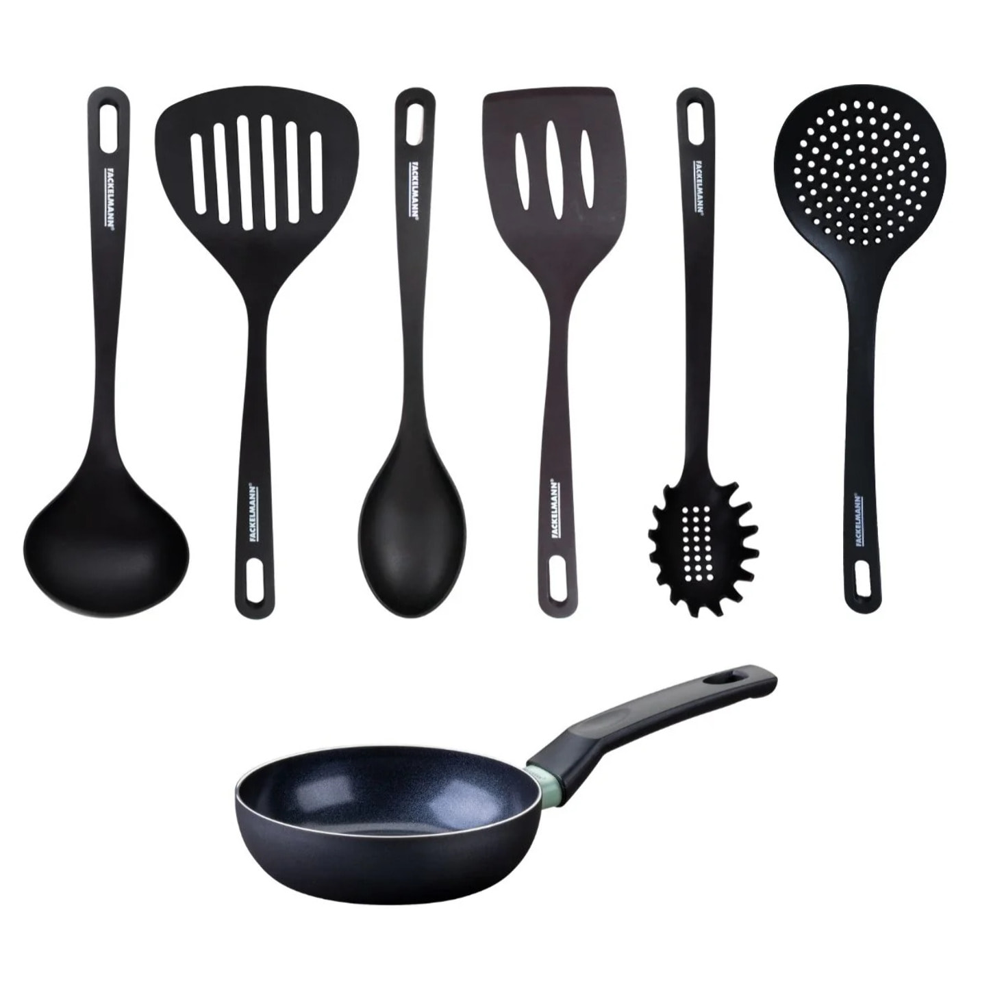 Set poêle antiadhésive céramique 16 cm et 6 ustensiles Fackelmann Brandao