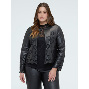 Fiorella Rubino - Chaqueta en tejido revestido con motivos florales - Negro