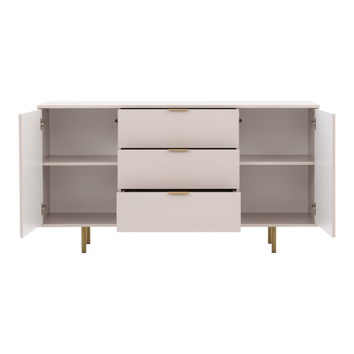 Monica - buffet - beige - 3 tiroirs et 2 portes - 150 cm - Beige
