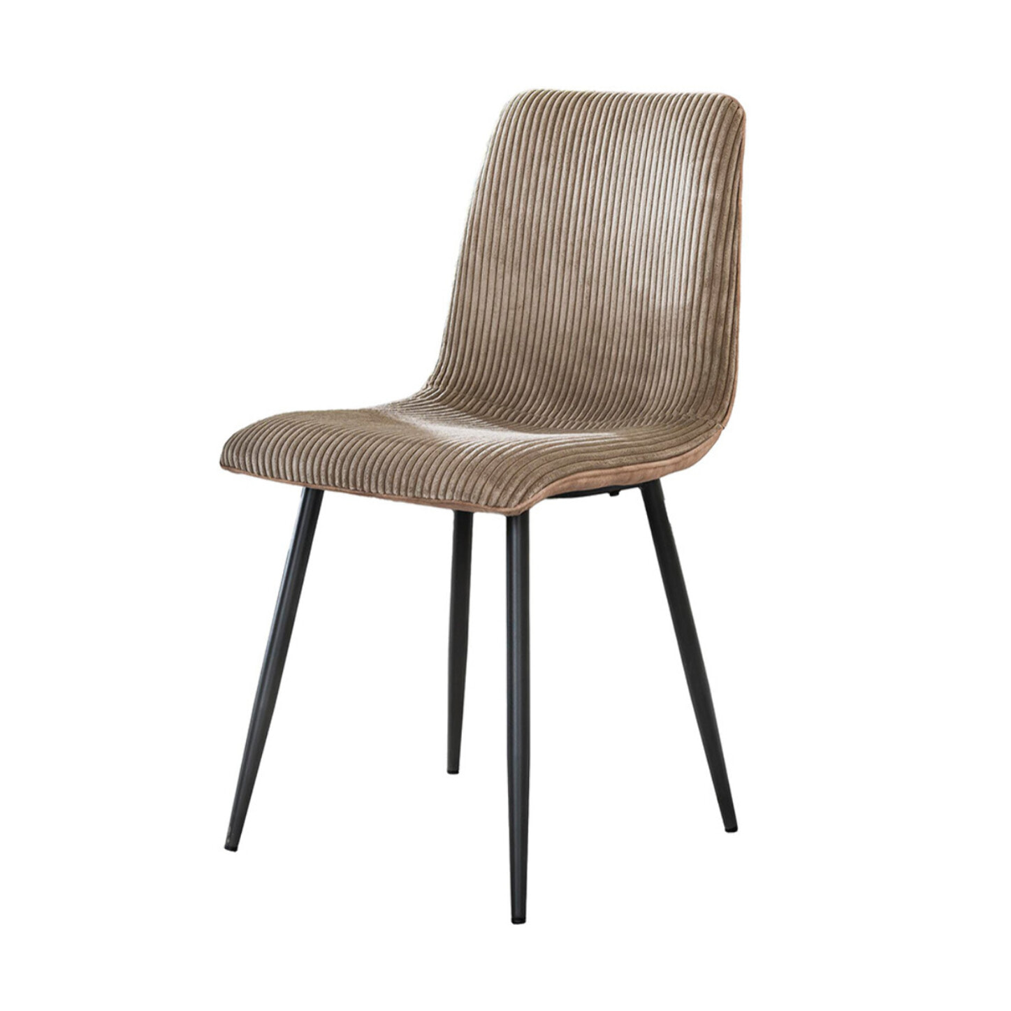 Iris - lot de 4 chaises - en velours côtelé et velours - Latte