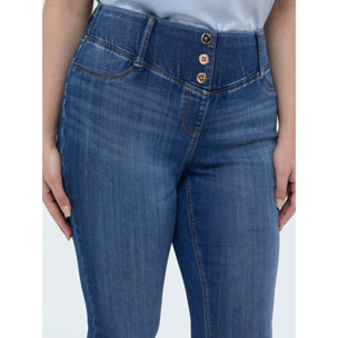 Fiorella Rubino - Jeggings de denim con botones decorativos - Azul