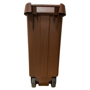 Contenedor - cubo de basura wellhome reciclo 110 litros,color marrón cerrado con tapa, ideal para reciclaje de residuos orgánicos, con ruedas
