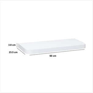 Étagère "Fixy" arrondie blanc 60x23,5cm