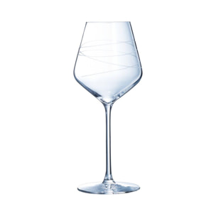 6 verres à pied 38cl Abstraction - Cristal d'Arques - Verre ultra transparent moderne