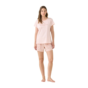 Pigiama donna in cotone top manica corta e pantalone corto articolo animalier Noidinotte