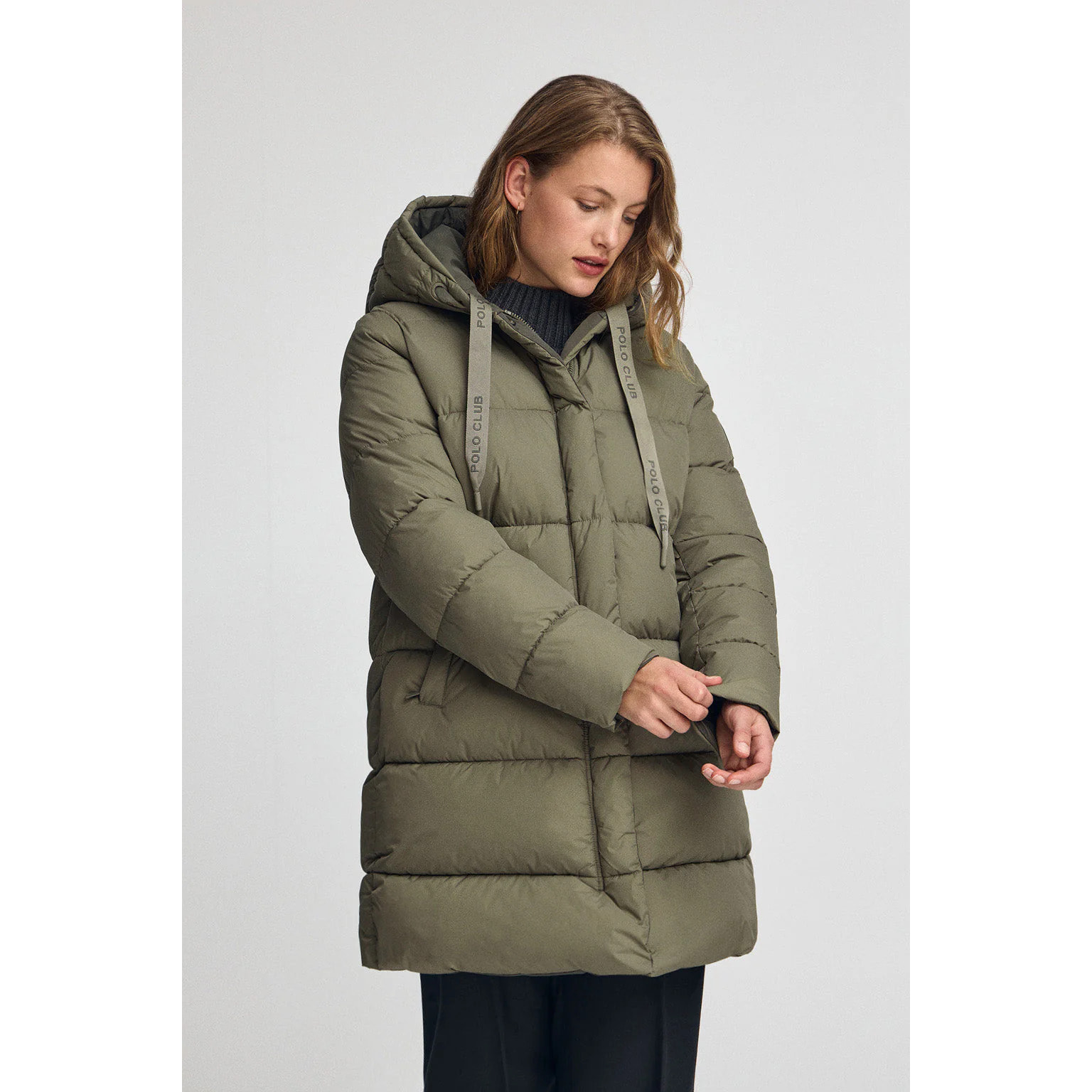 Chaqueta Gaia Reversible verde militar con logo Polo Club